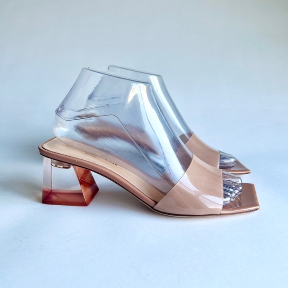 Gianvito Rossi Cream Jelly Plastic Square Toe Heeled Sandals size EUR 37.5, US 7 - Picture 14 of 14